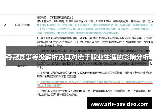 夺冠赛事等级解析及其对选手职业生涯的影响分析 夺冠赛事等级解析及其对选手职业生涯的影响分析